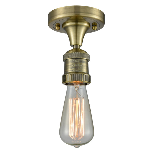 Innovations Lighting Bare Bulb 1 Light Semi-Flush Mount Part Of The Franklin Restoration Collection 517-1C-AB