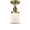 Innovations Lighting Small Canton 1 Light Semi-Flush Mount Part Of The Franklin Restoration Collection 517-1CH-AB-G181S