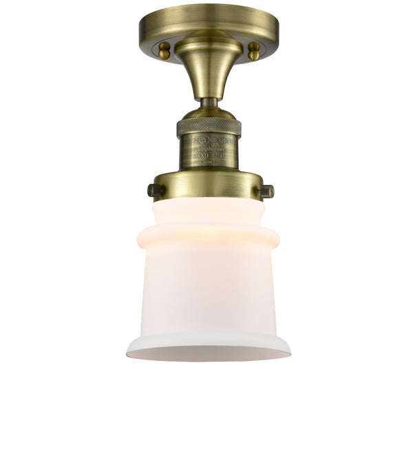 Innovations Lighting Small Canton 1 Light Semi-Flush Mount Part Of The Franklin Restoration Collection 517-1CH-AB-G181S-LED