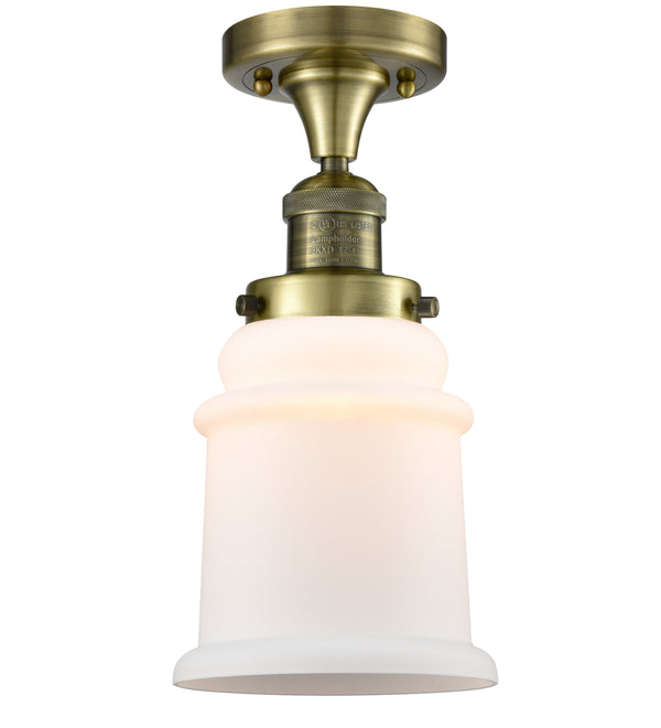 Innovations Lighting Canton 1 Light Semi-Flush Mount Part Of The Franklin Restoration Collection 517-1CH-AB-G181-LED
