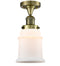 Innovations Lighting Canton 1 Light Semi-Flush Mount Part Of The Franklin Restoration Collection 517-1CH-AB-G181-LED