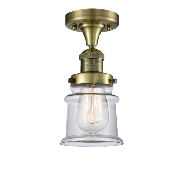 Innovations Lighting Small Canton 1 Light Semi-Flush Mount Part Of The Franklin Restoration Collection 517-1CH-AB-G182S