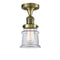 Innovations Lighting Small Canton 1 Light Semi-Flush Mount Part Of The Franklin Restoration Collection 517-1CH-AB-G182S