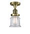 Innovations Lighting Small Canton 1 Light Semi-Flush Mount Part Of The Franklin Restoration Collection 517-1CH-AB-G182S-LED
