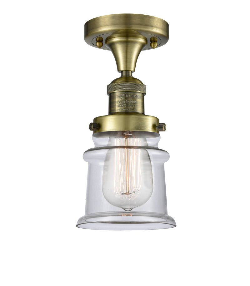 Innovations Lighting Small Canton 1 Light Semi-Flush Mount Part Of The Franklin Restoration Collection 517-1CH-AB-G182S-LED