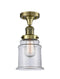 Innovations Lighting Canton 1 Light Semi-Flush Mount Part Of The Franklin Restoration Collection 517-1CH-AB-G182-LED