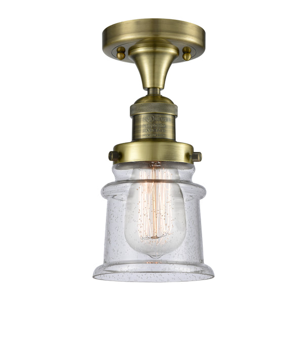 Innovations Lighting Small Canton 1 Light Semi-Flush Mount Part Of The Franklin Restoration Collection 517-1CH-AB-G184S-LED