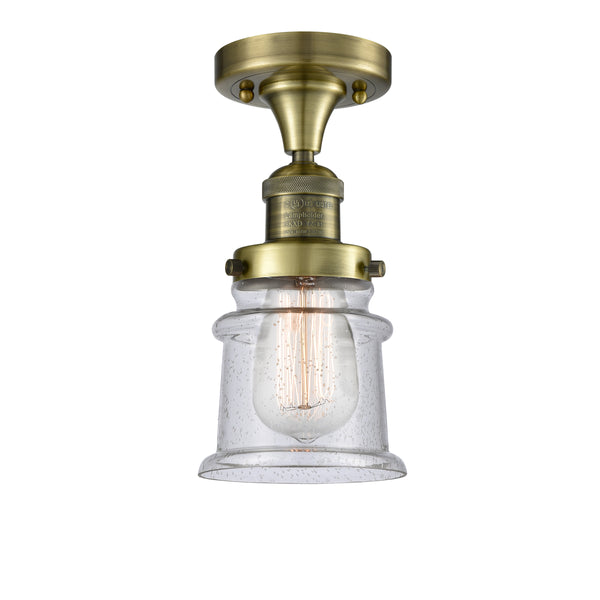 Innovations Lighting Small Canton 1 Light Semi-Flush Mount Part Of The Franklin Restoration Collection 517-1CH-AB-G184S