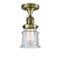 Innovations Lighting Small Canton 1 Light Semi-Flush Mount Part Of The Franklin Restoration Collection 517-1CH-AB-G184S