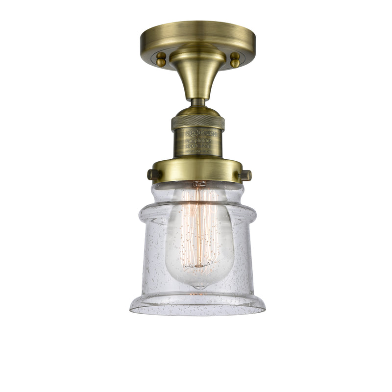 Innovations Lighting Small Canton 1 Light Semi-Flush Mount Part Of The Franklin Restoration Collection 517-1CH-AB-G184S