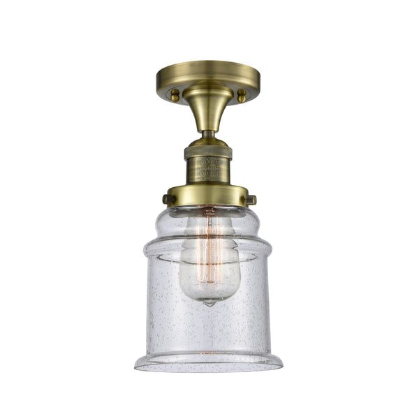 Innovations Lighting Canton 1 Light Semi-Flush Mount Part Of The Franklin Restoration Collection 517-1CH-AB-G184