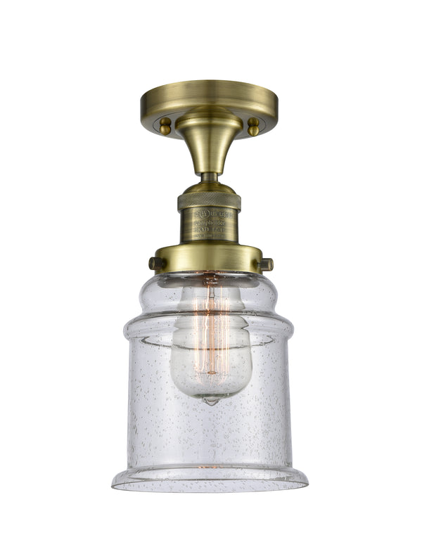 Innovations Lighting Canton 1 Light Semi-Flush Mount Part Of The Franklin Restoration Collection 517-1CH-AB-G184-LED