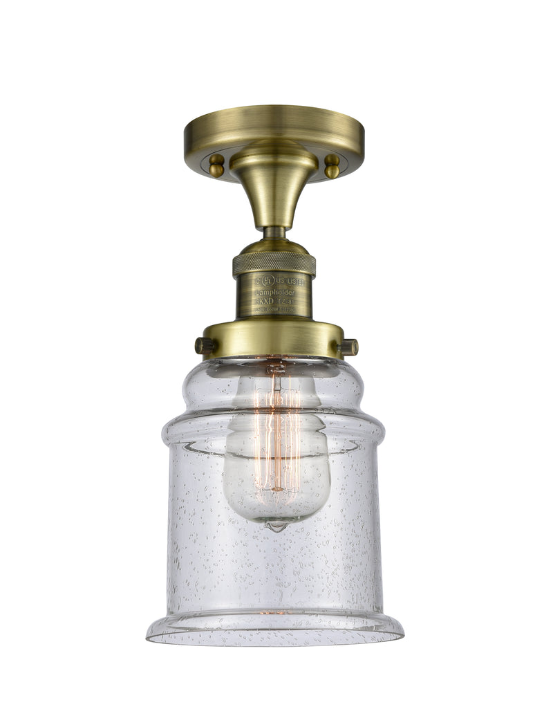 Innovations Lighting Canton 1 Light Semi-Flush Mount Part Of The Franklin Restoration Collection 517-1CH-AB-G184-LED