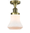 Innovations Lighting Bellmont 1 Light Semi-Flush Mount Part Of The Franklin Restoration Collection 517-1CH-AB-G191-LED