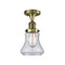 Innovations Lighting Bellmont 1 Light Semi-Flush Mount Part Of The Franklin Restoration Collection 517-1CH-AB-G194
