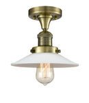 Innovations Lighting Halophane 1 Light Semi-Flush Mount Part Of The Franklin Restoration Collection 517-1CH-AB-G1-LED