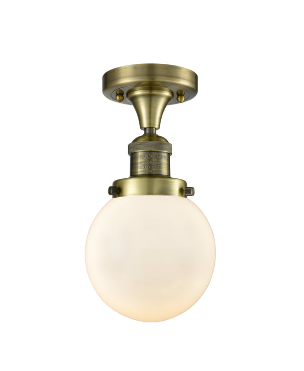 Innovations Lighting Beacon 1 Light 6" Semi-Flush Mount 517-1CH-AB-G201-6-LED