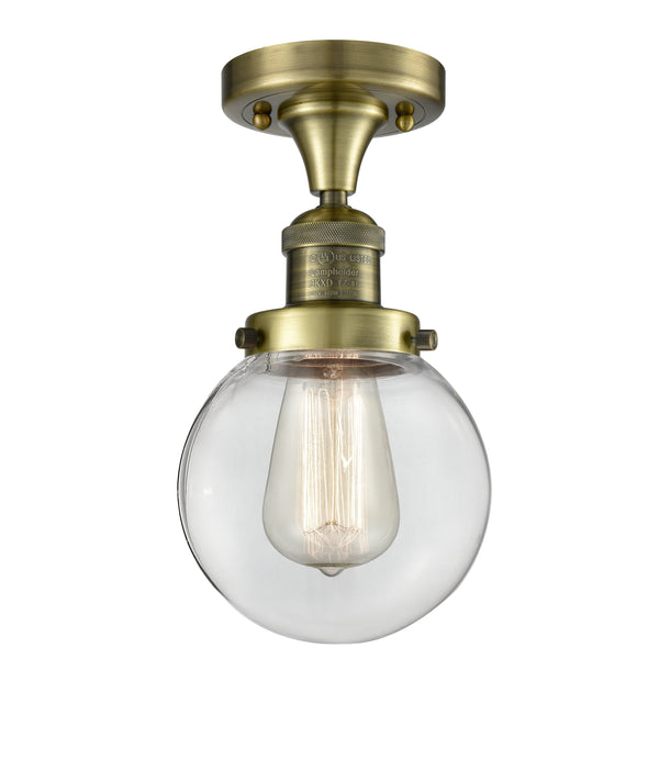 Innovations Lighting Beacon 1 Light 6" Semi-Flush Mount 517-1CH-AB-G202-6-LED