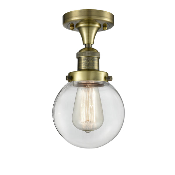Innovations Lighting Beacon 1 Light 6" Semi-Flush Mount 517-1CH-AB-G202-6