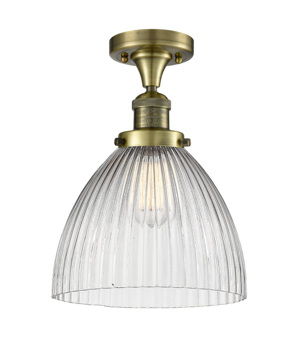 Innovations Lighting Seneca Falls 1 Light Semi-Flush Mount Part Of The Franklin Restoration Collection 517-1CH-AB-G222-LED