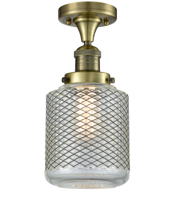 Innovations Lighting Stanton 1 Light Semi-Flush Mount Part Of The Franklin Restoration Collection 517-1CH-AB-G262-LED