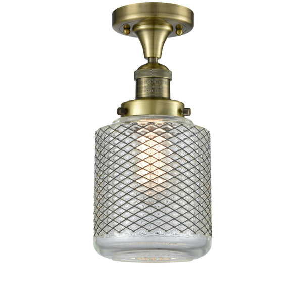 Innovations Lighting Stanton 1 Light Semi-Flush Mount Part Of The Franklin Restoration Collection 517-1CH-AB-G262
