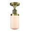 Innovations Lighting Dover 1 Light Semi-Flush Mount Part Of The Franklin Restoration Collection 517-1CH-AB-G311-LED