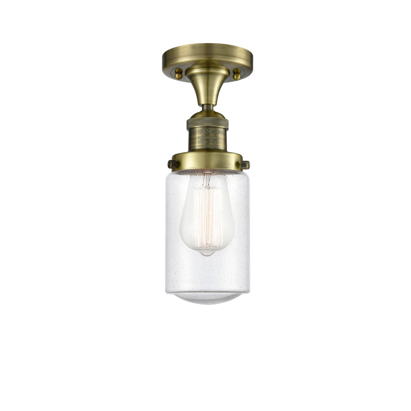 Innovations Lighting Dover 1 Light Semi-Flush Mount Part Of The Franklin Restoration Collection 517-1CH-AB-G314