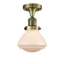 Innovations Lighting Olean 1 Light Semi-Flush Mount Part Of The Franklin Restoration Collection 517-1CH-AB-G321
