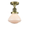 Innovations Lighting Olean 1 Light Semi-Flush Mount Part Of The Franklin Restoration Collection 517-1CH-AB-G321