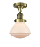 Innovations Lighting Olean 1 Light Semi-Flush Mount Part Of The Franklin Restoration Collection 517-1CH-AB-G321-LED