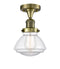 Innovations Lighting Olean 1 Light Semi-Flush Mount Part Of The Franklin Restoration Collection 517-1CH-AB-G322-LED