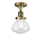 Innovations Lighting Olean 1 Light Semi-Flush Mount Part Of The Franklin Restoration Collection 517-1CH-AB-G324