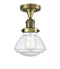 Innovations Lighting Olean 1 Light Semi-Flush Mount Part Of The Franklin Restoration Collection 517-1CH-AB-G324-LED