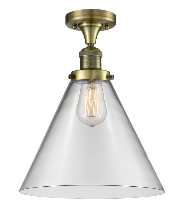 Innovations Lighting X-Large Cone 1 Light Semi-Flush Mount Part Of The Franklin Restoration Collection 517-1CH-AB-G42-L-LED