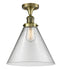 Innovations Lighting X-Large Cone 1 Light Semi-Flush Mount Part Of The Franklin Restoration Collection 517-1CH-AB-G42-L-LED