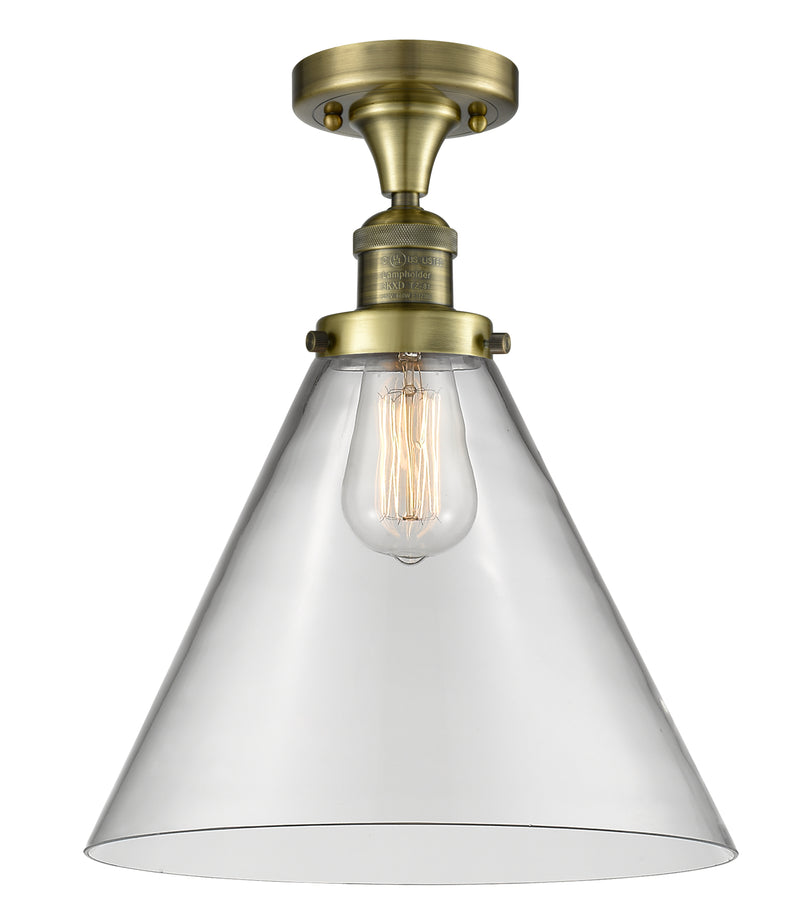 Innovations Lighting X-Large Cone 1 Light Semi-Flush Mount Part Of The Franklin Restoration Collection 517-1CH-AB-G42-L