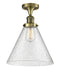 Innovations Lighting X-Large Cone 1 Light Semi-Flush Mount Part Of The Franklin Restoration Collection 517-1CH-AB-G44-L-LED