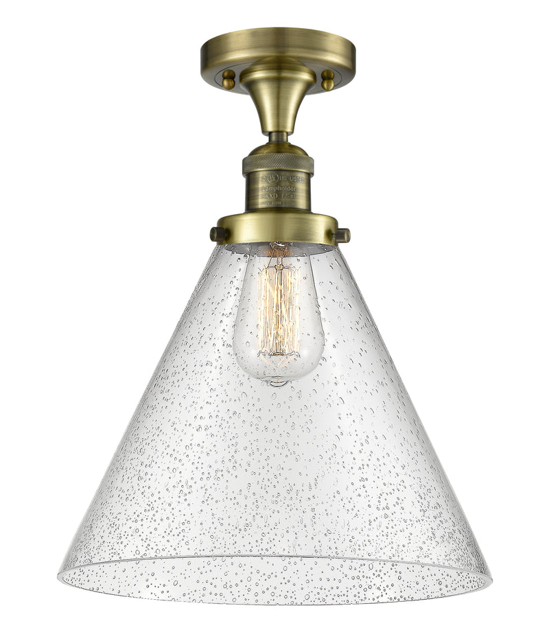 Innovations Lighting X-Large Cone 1 Light Semi-Flush Mount Part Of The Franklin Restoration Collection 517-1CH-AB-G44-L