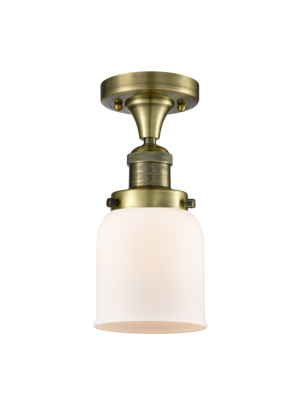 Innovations Lighting Small Bell 1 Light Semi-Flush Mount Part Of The Franklin Restoration Collection 517-1CH-AB-G51-LED