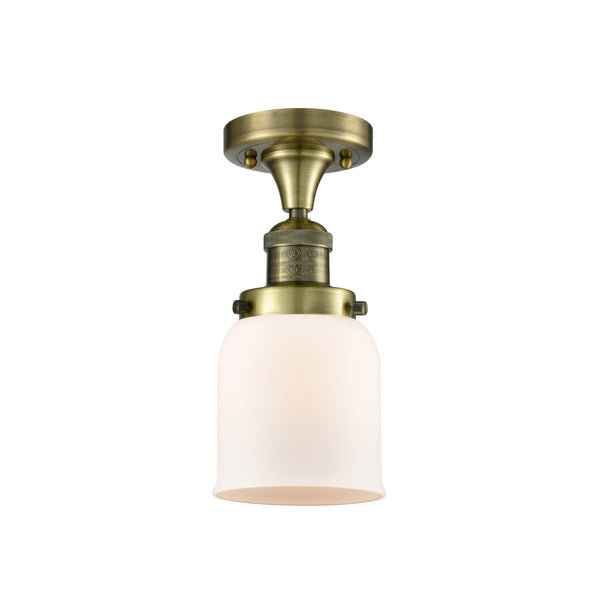 Innovations Lighting Small Bell 1 Light Semi-Flush Mount Part Of The Franklin Restoration Collection 517-1CH-AB-G51