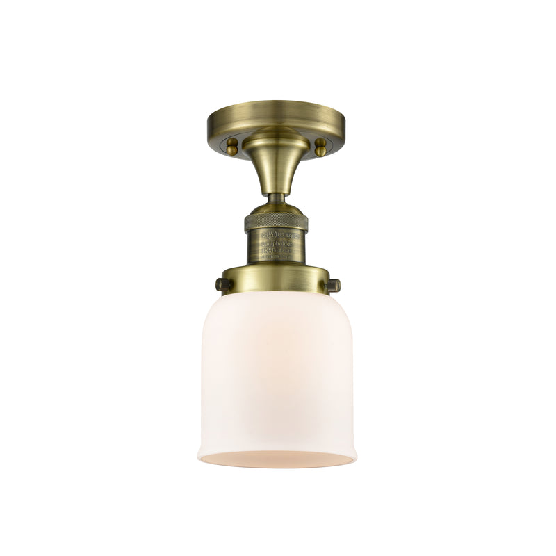 Innovations Lighting Small Bell 1 Light Semi-Flush Mount Part Of The Franklin Restoration Collection 517-1CH-AB-G51