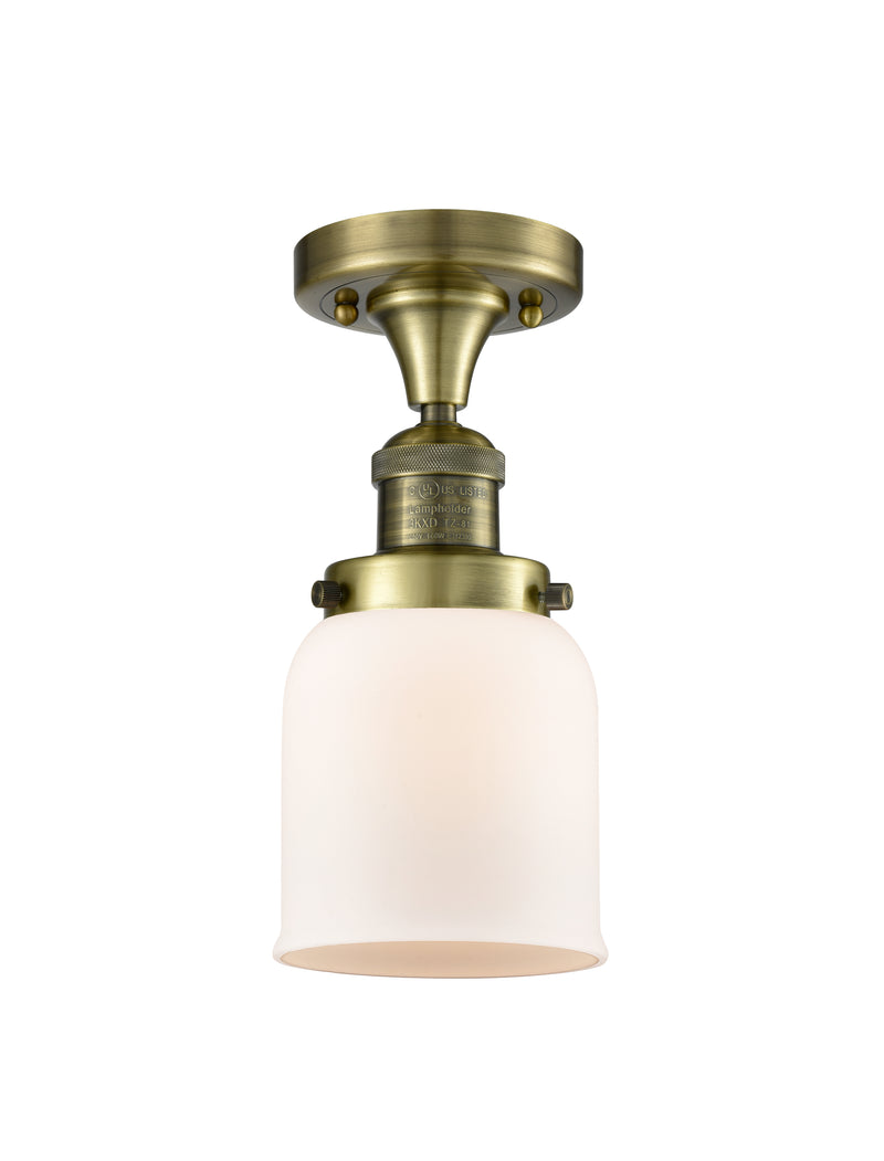 Innovations Lighting Small Bell 1 Light Semi-Flush Mount Part Of The Franklin Restoration Collection 517-1CH-AB-G51-LED