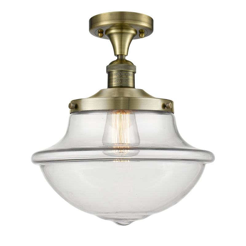 Innovations Lighting Oxford 1 Light 11.75" Semi-Flush Mount 517-1CH-AB-G542