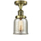 Innovations Lighting Small Bell 1 Light Semi-Flush Mount Part Of The Franklin Restoration Collection 517-1CH-AB-G58