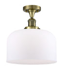 Innovations Lighting X-Large Bell 1 Light Semi-Flush Mount Part Of The Franklin Restoration Collection 517-1CH-AB-G71-L