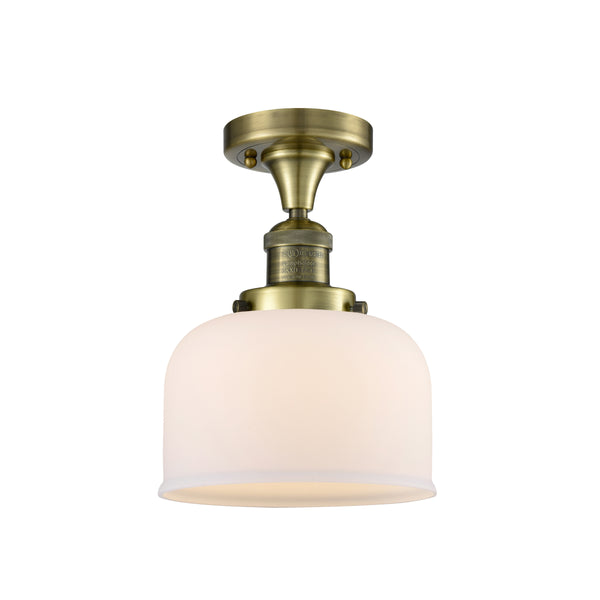 Innovations Lighting Large Bell 1 Light Semi-Flush Mount Part Of The Franklin Restoration Collection 517-1CH-AB-G71