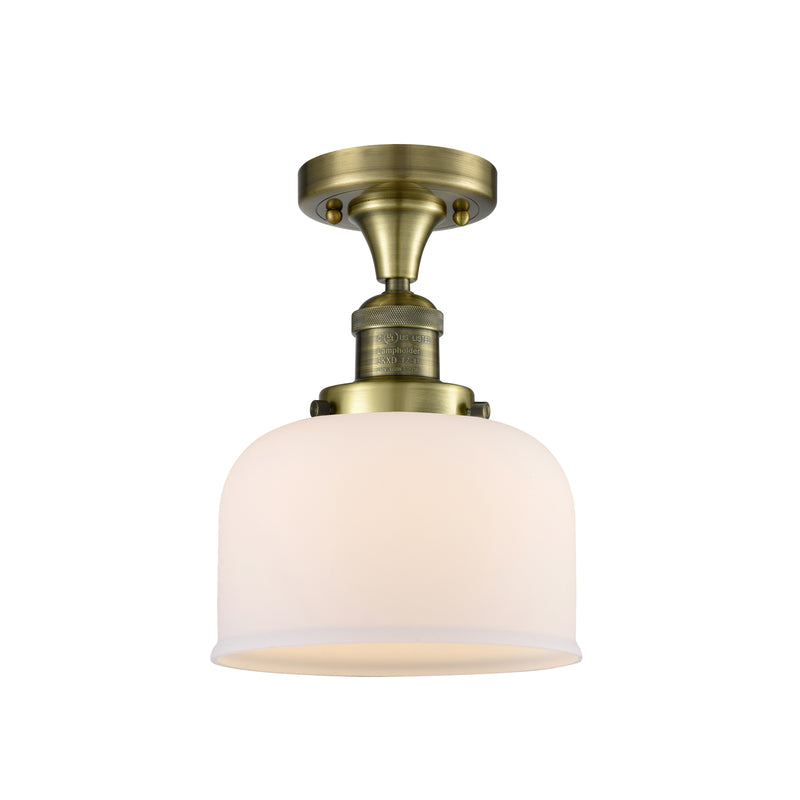 Innovations Lighting Large Bell 1 Light Semi-Flush Mount Part Of The Franklin Restoration Collection 517-1CH-AB-G71