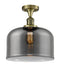 Innovations Lighting X-Large Bell 1 Light Semi-Flush Mount Part Of The Franklin Restoration Collection 517-1CH-AB-G73-L-LED