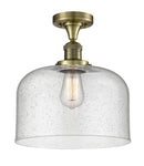 Innovations Lighting X-Large Bell 1 Light Semi-Flush Mount Part Of The Franklin Restoration Collection 517-1CH-AB-G74-L